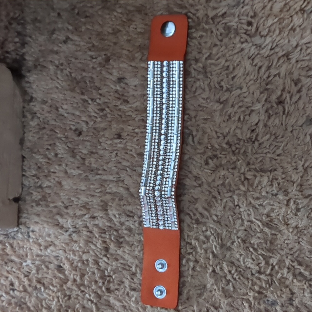 Paparazzi brown and silver bracelet